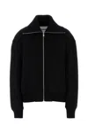 Jil Sander Wool Blend Bomber Jacket With High Collar In Black