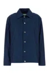 Jil Sander Collared Neck Taffeta Jacket Long Sleeves In Blue