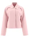 Jil Sander Collared Cropped Jackets Long Sleeves In Pink