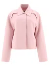 Jil Sander Collared Cropped Jackets Long Sleeves In Pink