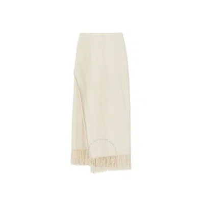 Jil Sander Jacquard Asymmetric Hem Wrap Midi Skirt In Neutral