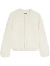 Jil Sander Jacquard Bomber Jacket In White