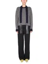 Jil Sander Fringed Tie-neck Intarsia Wool Sweater