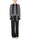Jil Sander Fringed Tie-neck Intarsia Wool Sweater In Multicolour