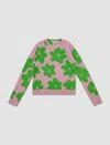Jil Sander Jacquard Floral Sweater In Rosa