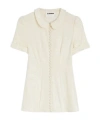 Jil Sander Claudine Collared Short-sleeve Shirt In Off-white