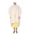 Jil Sander Oversize Fringe Knitted Cape In White