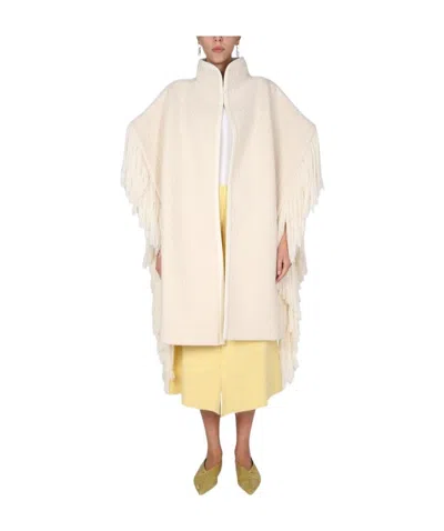 JIL SANDER JIL SANDER FRINGED KNIT CAPE