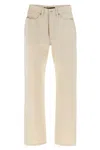Jil Sander Japanese Denim Jeans With Rivet Accents In Nude