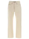 Jil Sander Japanese Denim Jeans With Rivet Accents In Beige