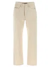 Jil Sander Japanese Denim Jeans With Rivet Accents In Beige