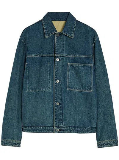 Jil Sander Denim Jacket Featuring Chest Pocket And Contrast Stitching In Blue