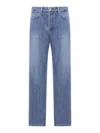 Jil Sander Logo-patch Cotton Tapered Jeans In Blue