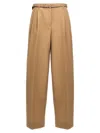 Jil Sander Gabardine Belt Pants In Beige