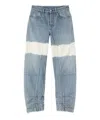 Jil Sander Cropped Bleached Paneled High-rise Tapered Jeans In Blue