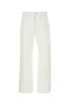 Jil Sander Wide-leg Denim Trousers With Waist Belt Loops In White