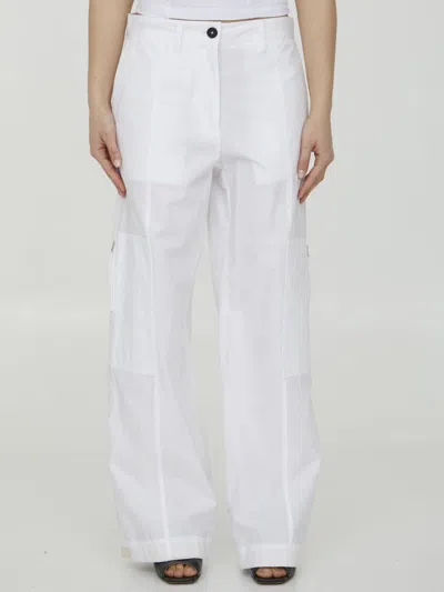 JIL SANDER WHITE COTTON PANTS