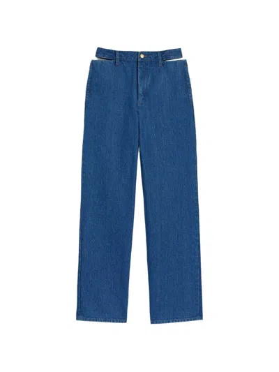 Jil Sander Jeans With Cut-out Detail In Blue