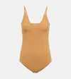 Jil Sander Jersey Bodysuit In Medium Beige