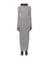 Jil Sander Gray Lightweight Slub Wool Maxi Dress In Gray