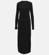 Jil Sander Crew-neck Long-sleeve Midi Dress In Black
