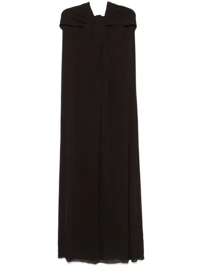 Jil Sander Jersey Maxi Dress In Brown