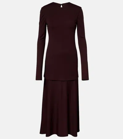 Jil Sander Jersey Maxi Dress In Burgundy