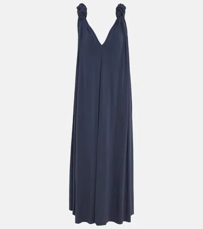 Jil Sander Maxikleid Aus Jersey In Uniform Grey