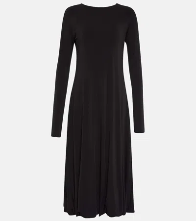 Jil Sander Jersey Midi Dress In Black
