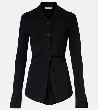 Jil Sander Tailored Long Sleeve Collared Cuff Shirt In Black