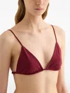 Jil Sander Jersey Triangle Top Bikini In Red