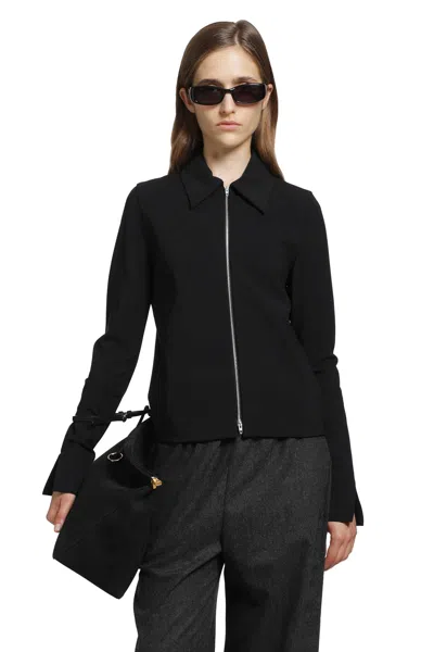 Jil Sander Jersey Zip Closure Jacket In Black