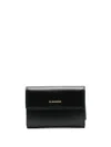 Jil Sander Jet Black Calf Leather Bi Fold Wallet