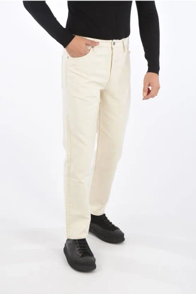 Jil Sander Jetted Pocket 1-button 5 Pocket Trousers In Neutral
