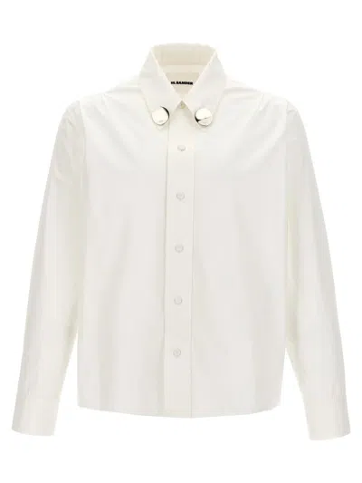 Jil Sander Jewel Detail Shirt In White