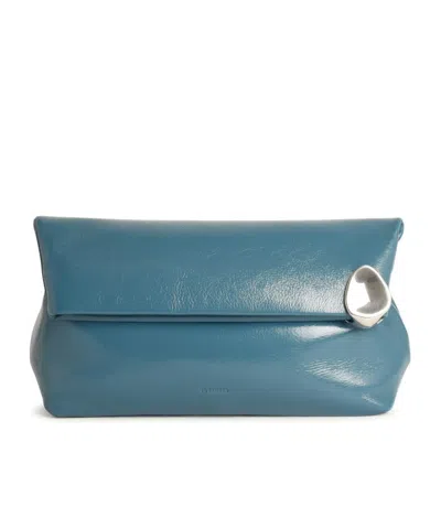 Jil Sander 'jewel' 'ocean' Leather Clutch