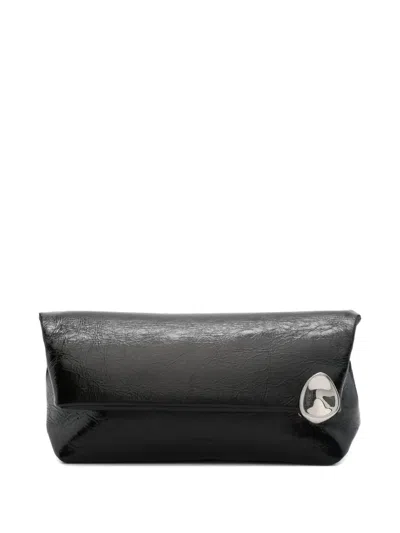 Jil Sander Jewel Zip Clutch In Black