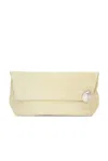 Jil Sander Jewel Zip Clutch In Ecru