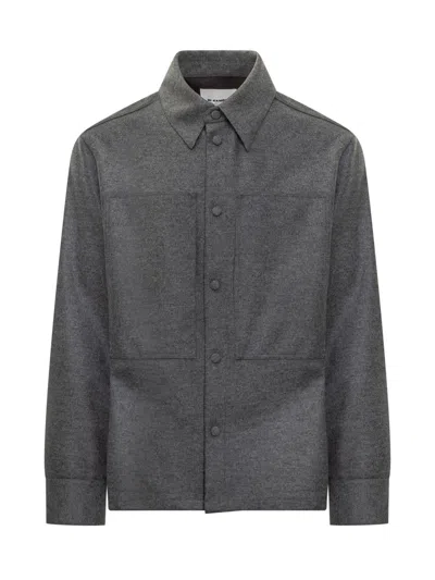 JIL SANDER JIL SANDER JIL SANDER GREY WOOL JACKET WITH BUTTONS