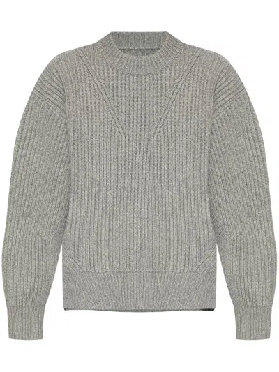 Jil Sander Ribbed Mock Neck Knitwear With Relaxed Fit In Grey