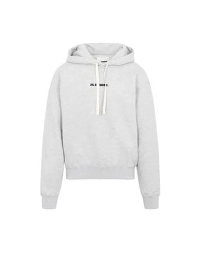 Jil Sander Hooded Sweatshirt With Logo Man Sweatshirt Grey Size Xl Cotton