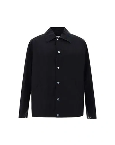 Jil Sander Black Virgin Wool Felt Shirt Jacket