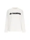 Jil Sander Crew Neck Long Sleeves T-shirt With Ribbed Collar And Printed Logo On The Front Clothing