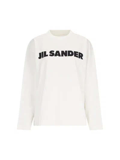 JIL SANDER JIL SANDER "JIL SANDER" LOGO T-SHIRT – WHITE