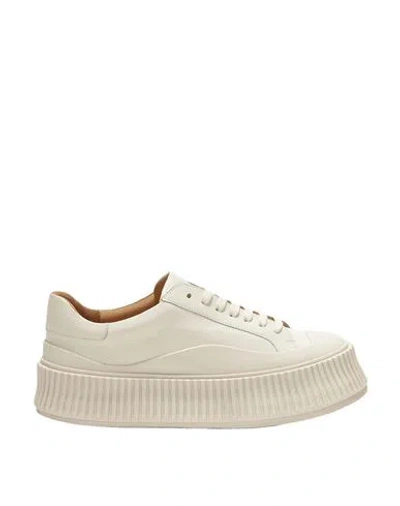 Jil Sander Men's Chunky Lace Vulcanized Sneakers In White