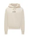 Jil Sander Hoodie With Logo Print In White