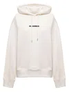 Jil Sander Logo Print Cotton Hoodie In Multicolor