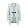 Jil Sander Collarless Wool Blazer In Green