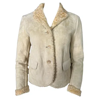 Pre-owned Jil Sander Jil Sandler Beige Suede & Fur Jacket, Size 36 In Brown