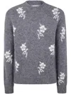 Jil Sander Alpaca Blend Sweater Embroidered Flowers In Gray